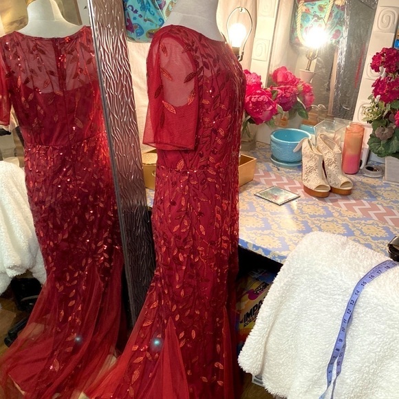 🌷EVER Pretty🌷Sheer Floral Sequin Mermaid Fishtail Style Dress - Picture 6 of 15